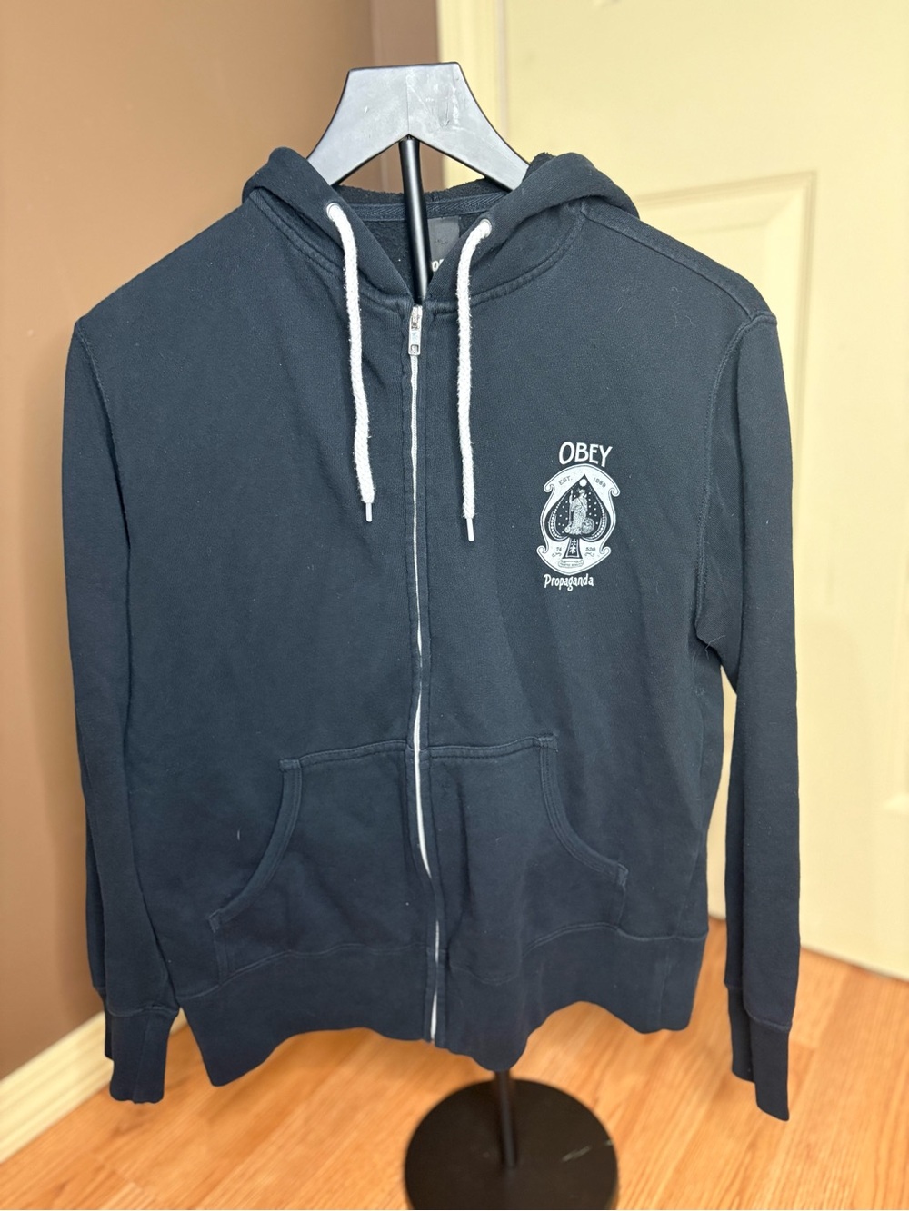 Obey Black Hoodie with White Logo